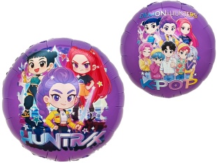 Шар (18''/46 см) Круг, Девочки Аниме, Дизайн №4, 1 шт.