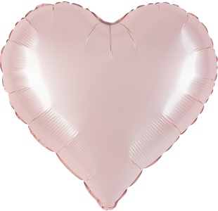 Шар (18''/46 см) Сердце, Розовый, Сатин, 1 шт.