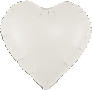 Шар (30''/76 см) Сердце, Белый, Сатин, 1 шт. в уп.