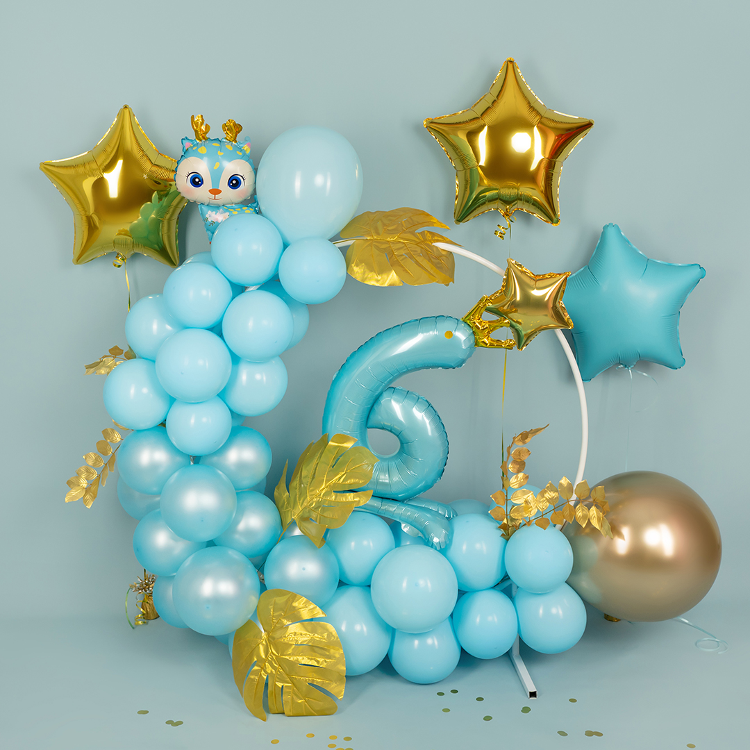 Шар (18''/46 см) Звезда, Золото, 1 шт.