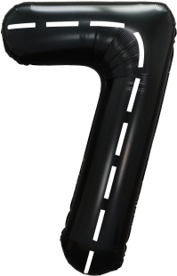 Шар (40''/102 см) Цифра, 7 Пит-Стоп, Черный, 1 шт. в уп.