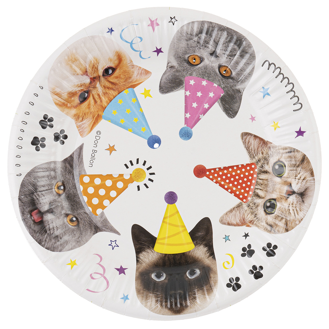 Тарелки (7''/18 см) Котики, 6 шт.