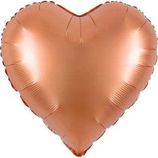 Шар (18''/46 см) Сердце, Оранжевый, Сатин, 1 шт.