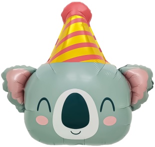 Шар (22''/56 см) Фигура, Коала в колпачке, 1 шт. в уп.