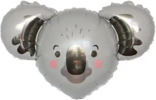 Шар (34''/86 см) Фигура, Голова, Милая Коала, 1 шт.