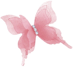 Декоративные бабочки Шифоновые, трехслойные, клеевые точки в компл, Орхидея, 4,5*5 см, 10 шт.