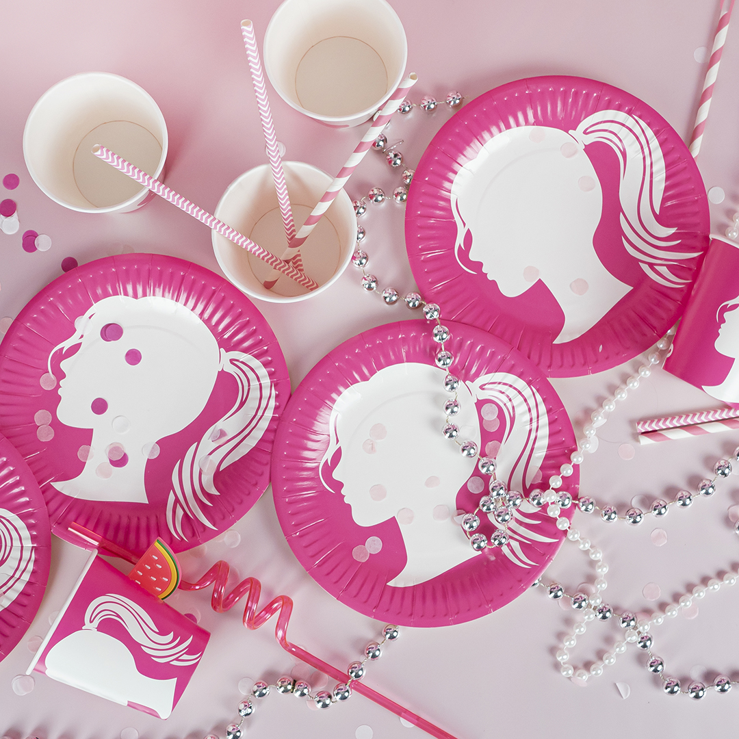 Тарелки (7''/18 см) Красотка, Розовый, 6 шт.