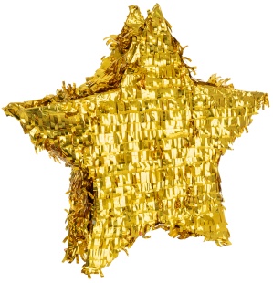 Пиньята складная, Звезда, Золото, Металлик, 45*45*8 см, 1 шт. в упак. 