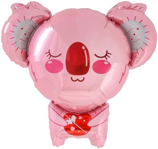 Шар (28''/71 см) Фигура, Коала с сердечком, Розовый, 1 шт.