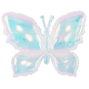 Шар (38''/97 см) Фигура, Бабочка (надув воздухом), Прозрачный, Хамелеон, 1 шт. в уп.