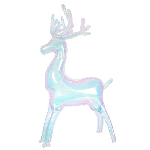 Шар 3D (37''/94 см) Фигура, Олень, Прозрачный, Хамелеон, 1 шт. в уп.