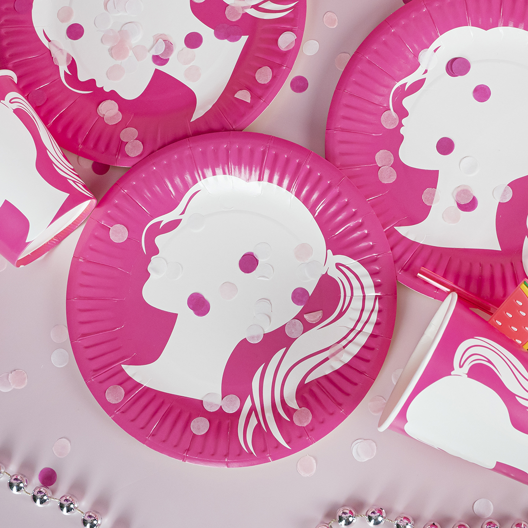 Тарелки (7''/18 см) Красотка, Розовый, 6 шт.