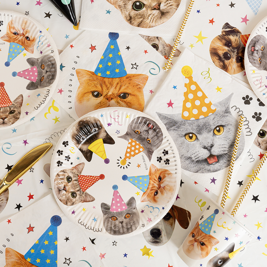 Тарелки (7''/18 см) Котики, 6 шт.