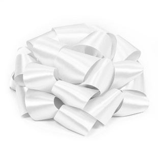 Бант Шар, Атласный, Белый, 21 см, 1 шт. в упак. 