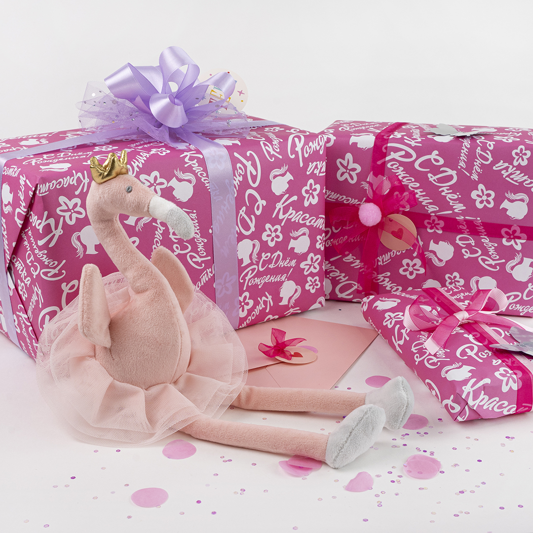 Упаковочная бумага 80гр (0,7*1 м) Красотка, Розовый, 10 шт.